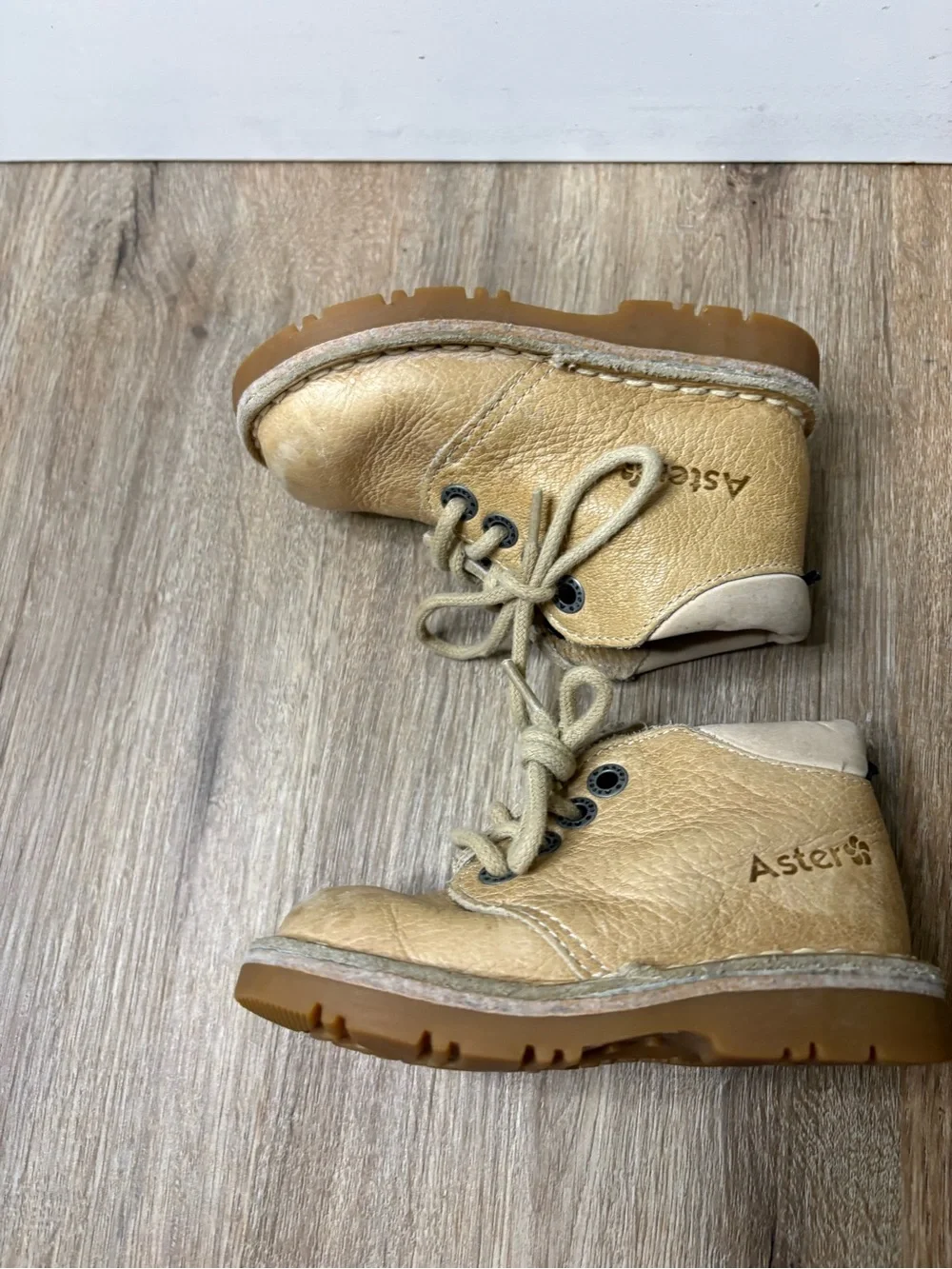 Aster Toddler Leather Ankle Boots Size 21 Tan Supportive First Walker Shoes
